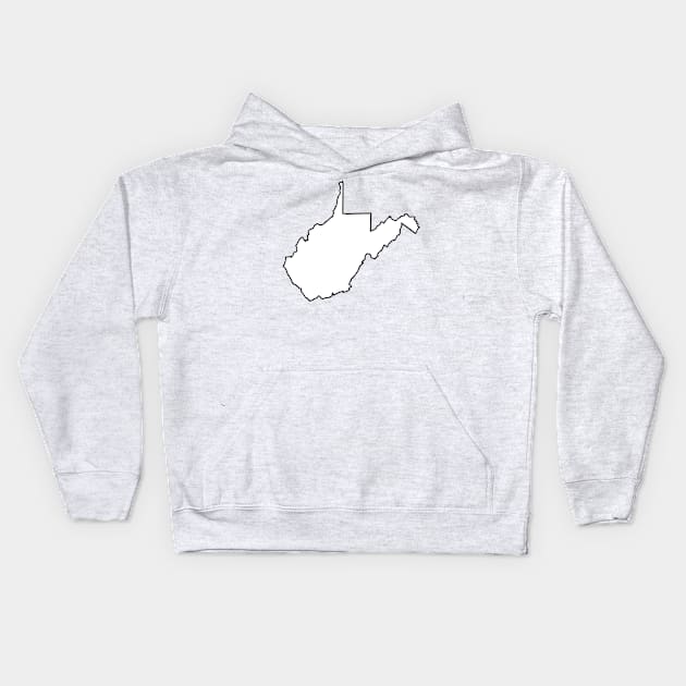 West Virginia - Blank Outline Kids Hoodie by loudestkitten